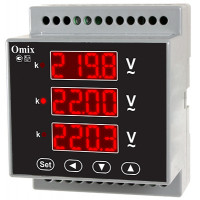 Вольтметр трехфазный на DIN-рейку Omix D4-VX-3-0.5