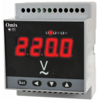 Вольтметр трехфазный на DIN-рейку Omix D4-V-3-0.5-TrueRMS